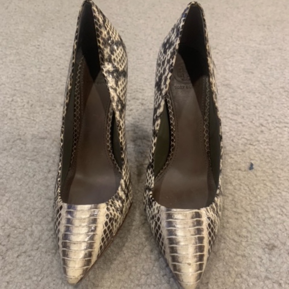 Tory Burch Snake Print Heels